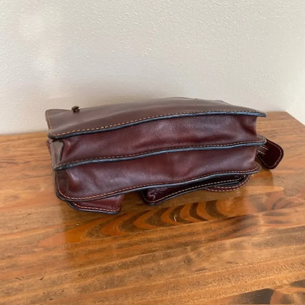 Mele 1880 Made in Italy Handmade Brown Leather Satchel